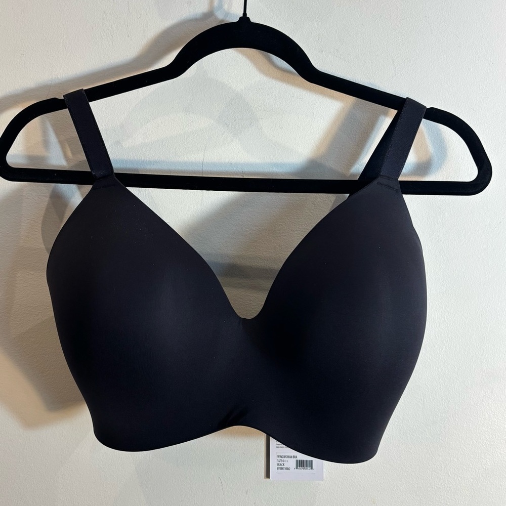 KNIX Sz 6++ Wingwoman Seamless Padded Adjustable Underwire Free Bra Black NEW
